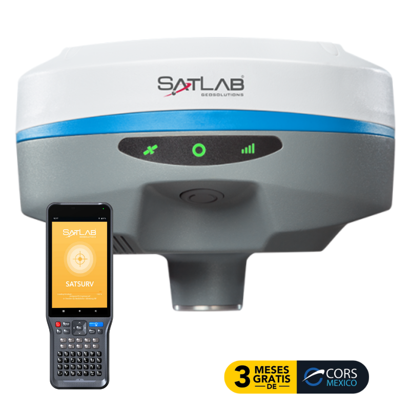GNSS SatLab SL7 con controladora SHC55, con cámara HD integrada para replanteo visual rápido y preciso, además de IMU y gran autonomía.