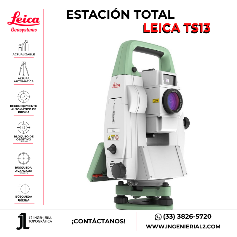 La Estación total Leica TS13 proporciona una solución rápida, confiable y eficiente para medir y diseñar más puntos, adaptada a las necesidades de los usuarios.