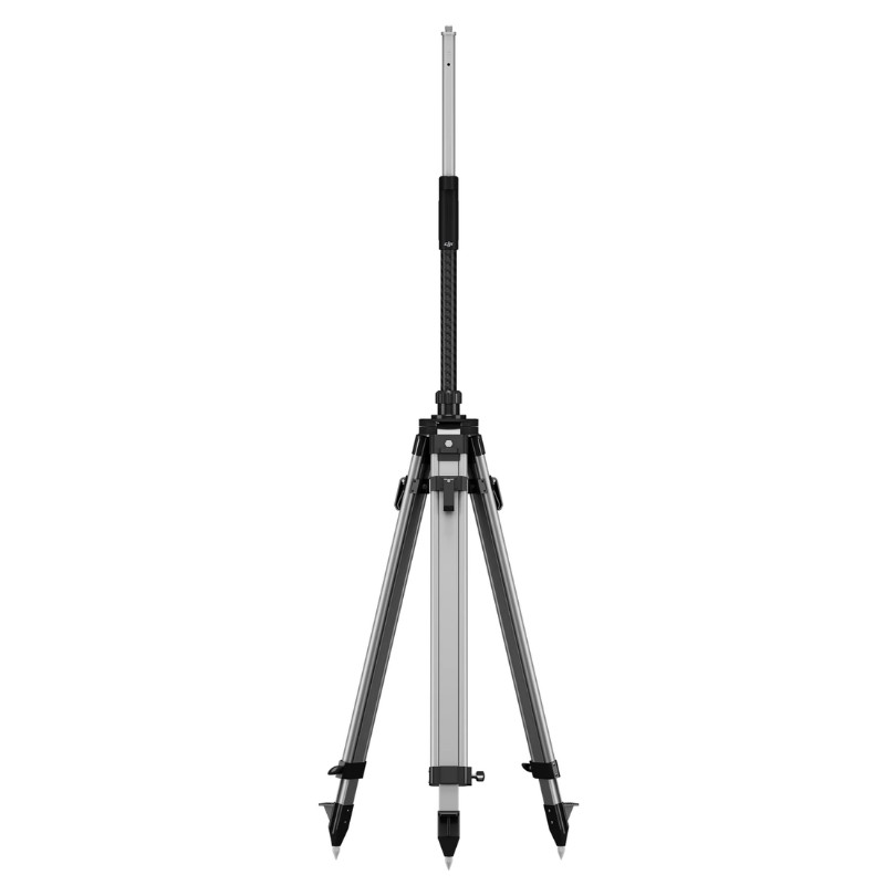 Kit original DJI de tripie con bastón para D-RTK 3, diseñado para trabajos de topografía y posicionamiento de alta precisión.